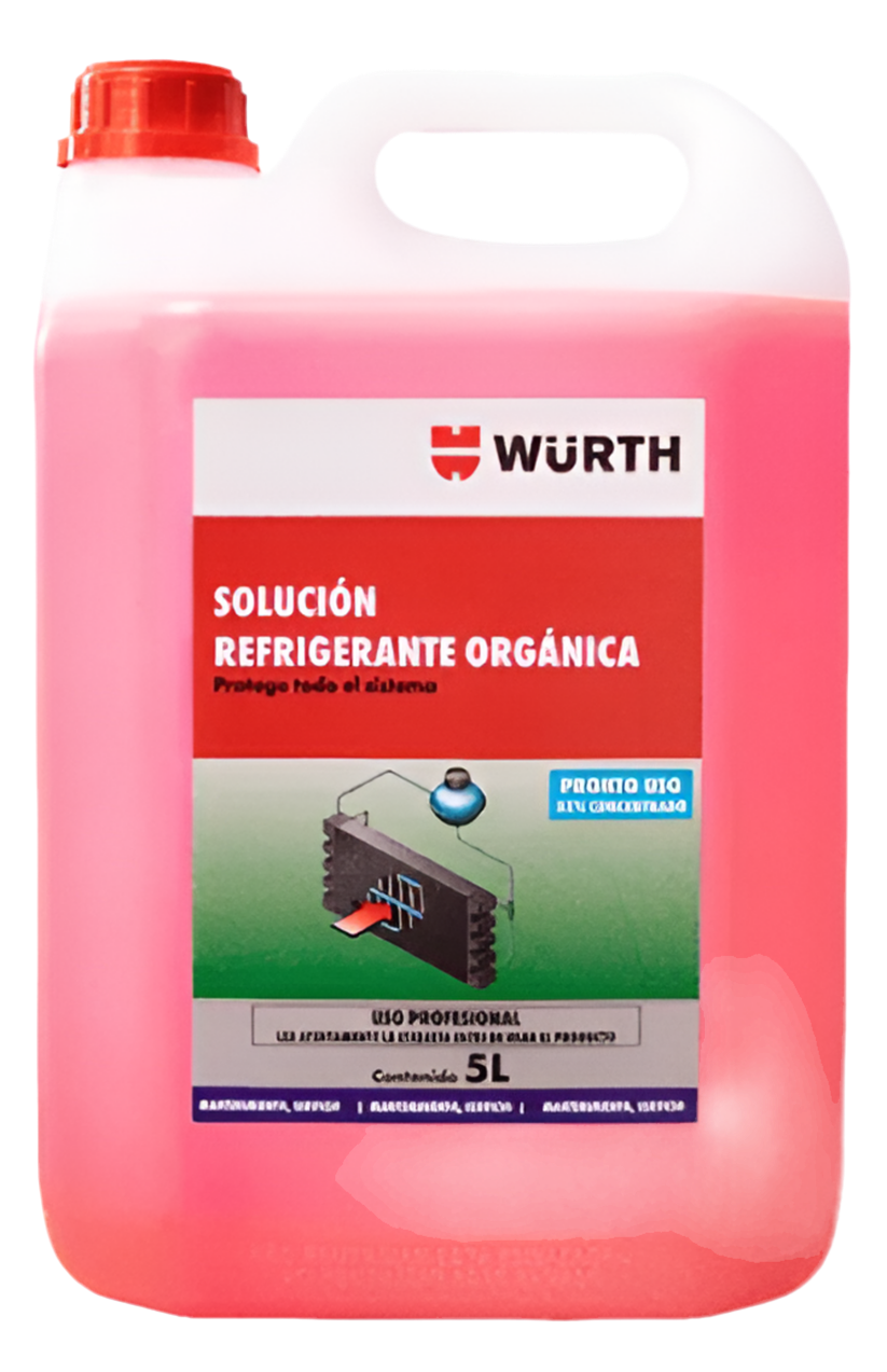 REFRIGERANTE WURTH INORG 33% ROJO 5 LITROS